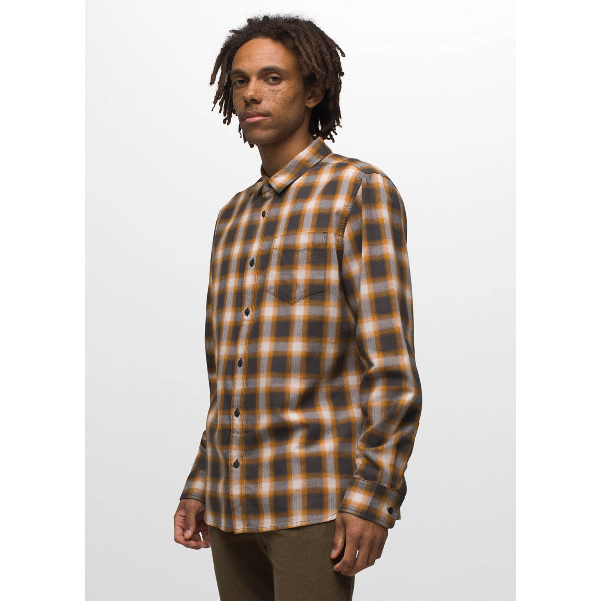 Prana Men&#39;s Los Feliz Flannel Shirt Dark Iron