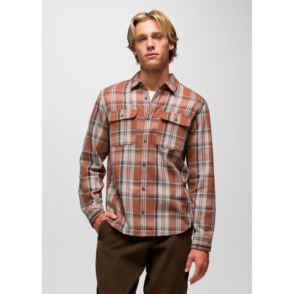 Prana Mens Westbrook Flannel Shirt Tawny
