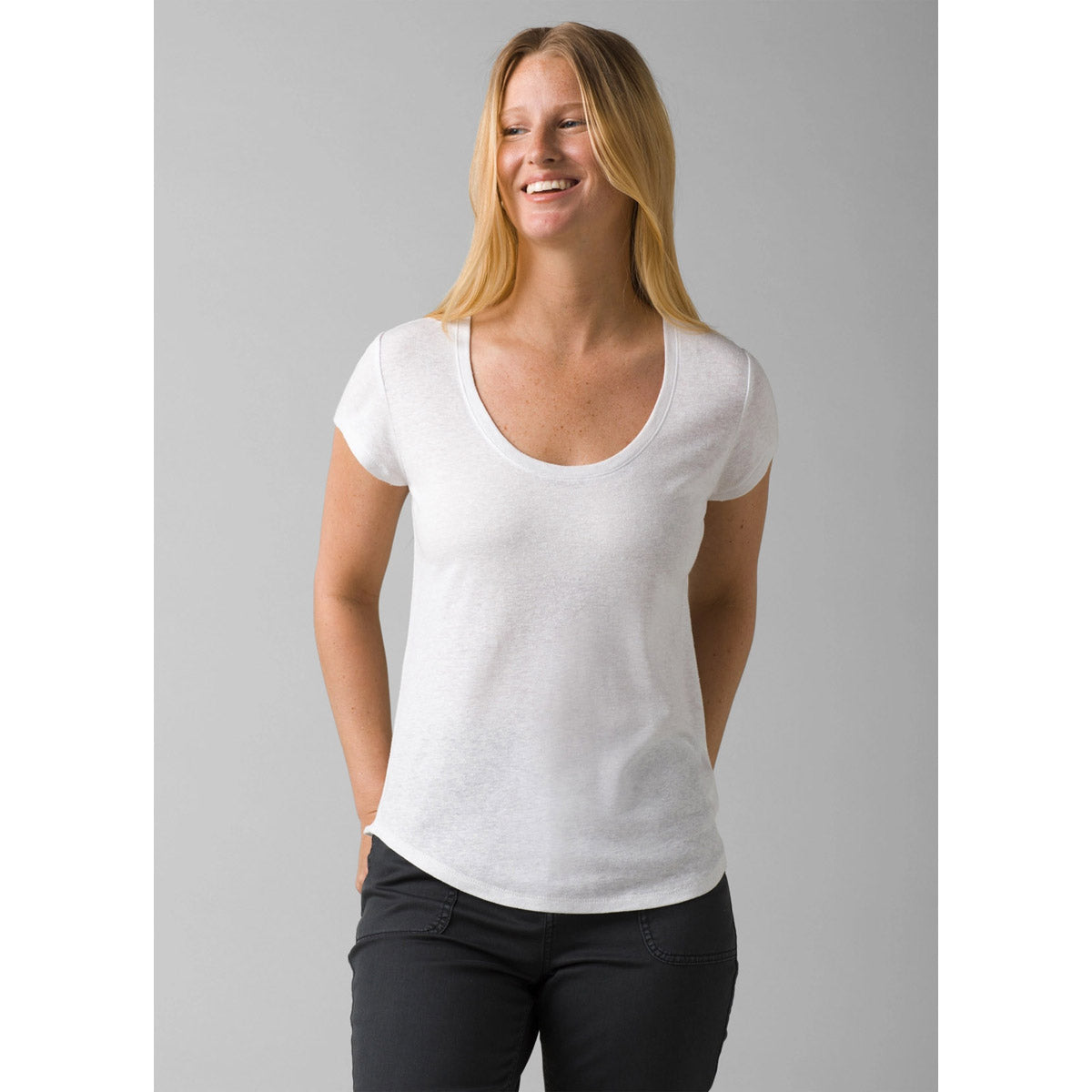 Prana Women&#39;s Cozy Up Scoop Neck Tee White