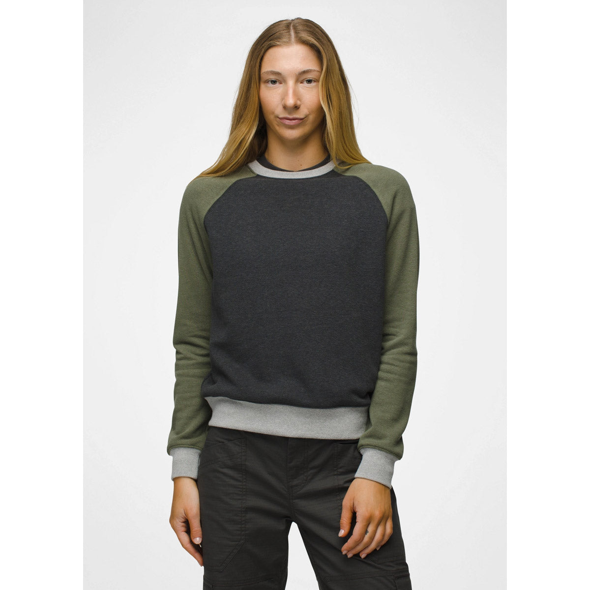 Prana Women&#39;s Cozy Up Sweatshirt Rye Green Block