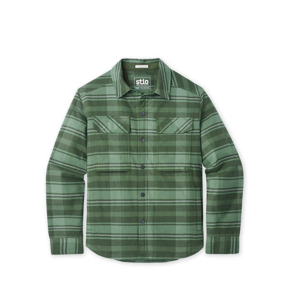 Stio Men's Buckhorn Insulated Snap Shirt Pine Forest Plaid