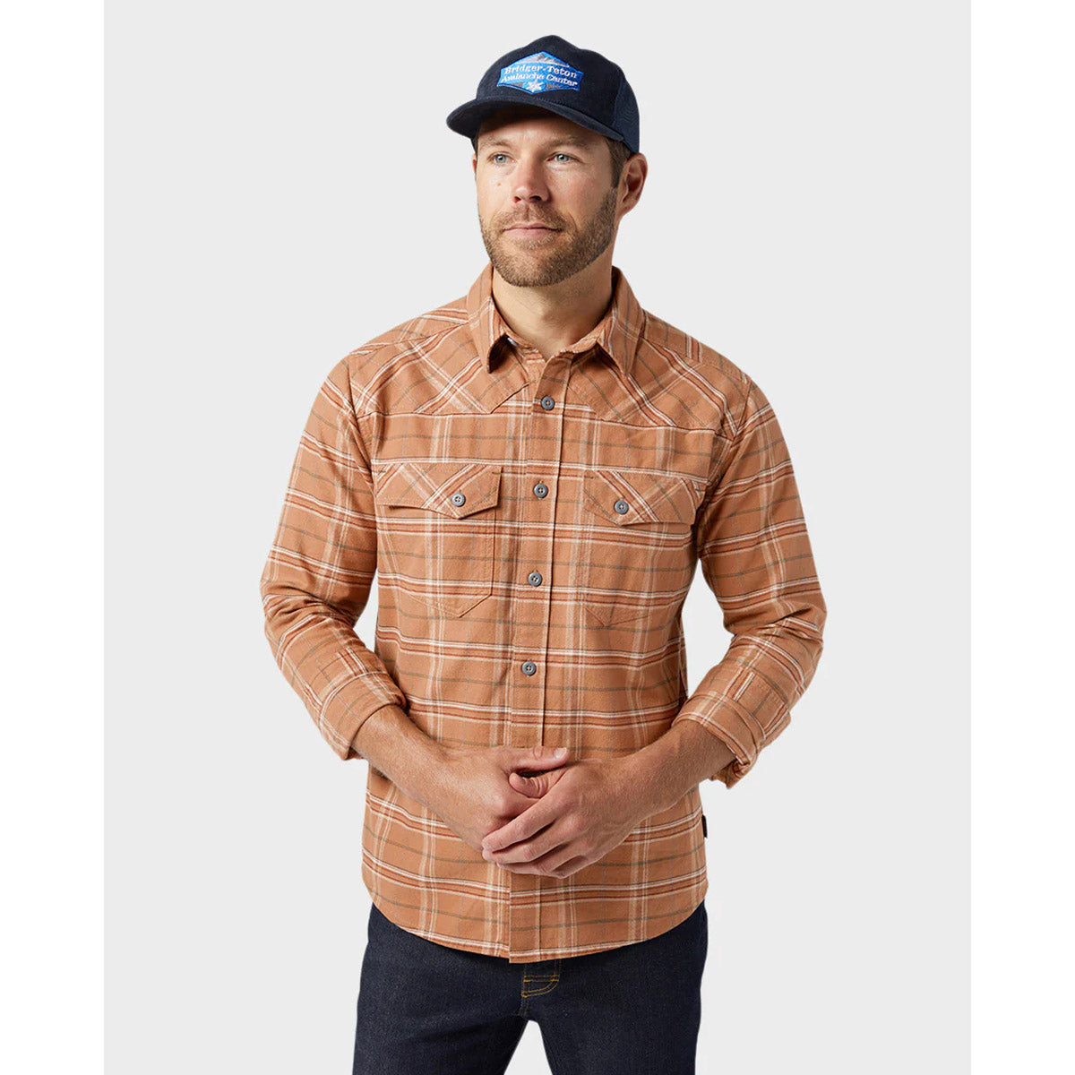 Stio Men's Junction Midweight Flannel Shirt Chipmunk Plaid