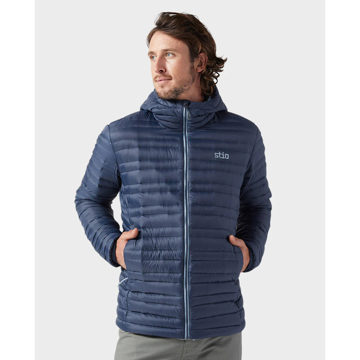 Stio Men&#39;s Pinion Down Hooded Jacket Mountain hadow / S