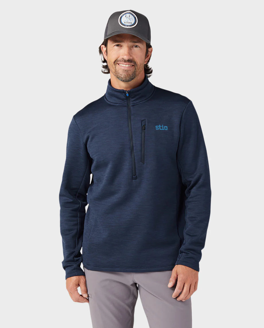 Stio Men's Glide Power Stretch Half Zip ountain Shadow Heather / M