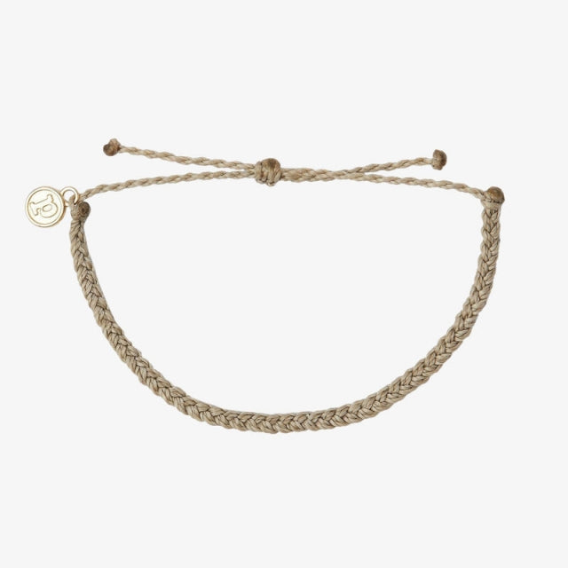 Pura Vida Mini Braided Solid Bracelet Solid - Light Grey