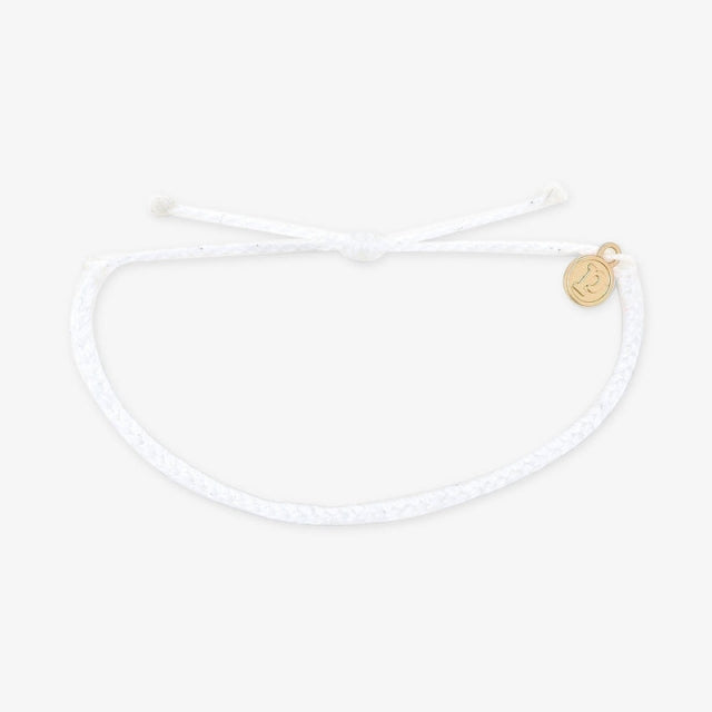 Pura Vida Mini Braided Solid Bracelet White