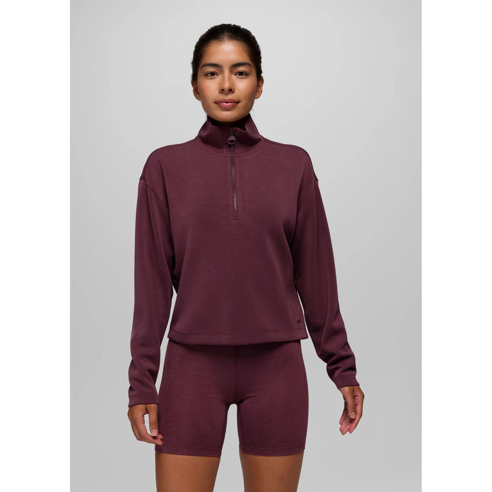 Prana Womens Shea Soft Half Zip Deep Vino