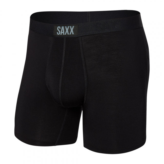Saxx Underwear Co. Mens Vibe Super Soft Boxer Brief Black/Black