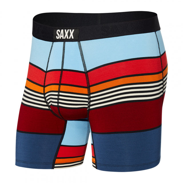 Saxx Underwear Co. Men&#39;s Vibe Boxer Brief SUN Navy Super Stripe