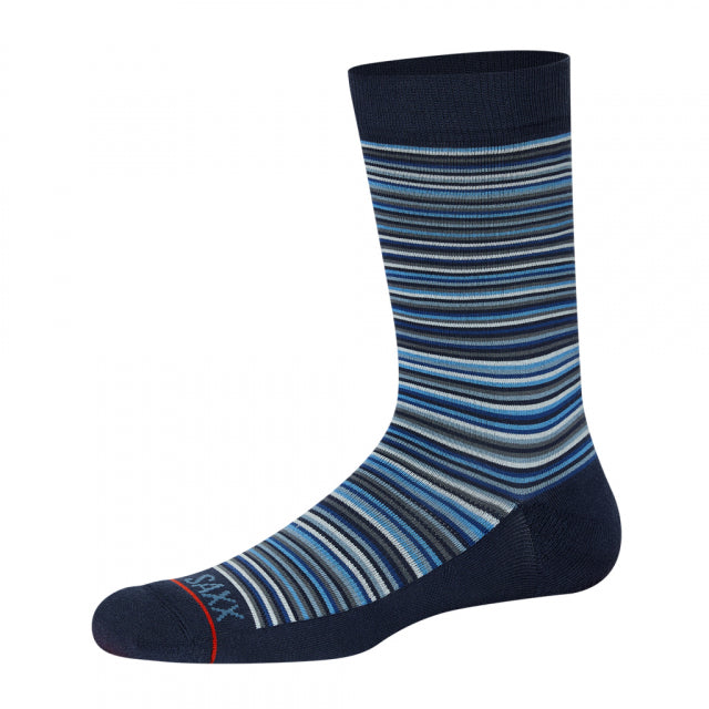 Saxx Underwear Co. M Whole Package Crew VSN Vibrant Stripe-Navy
