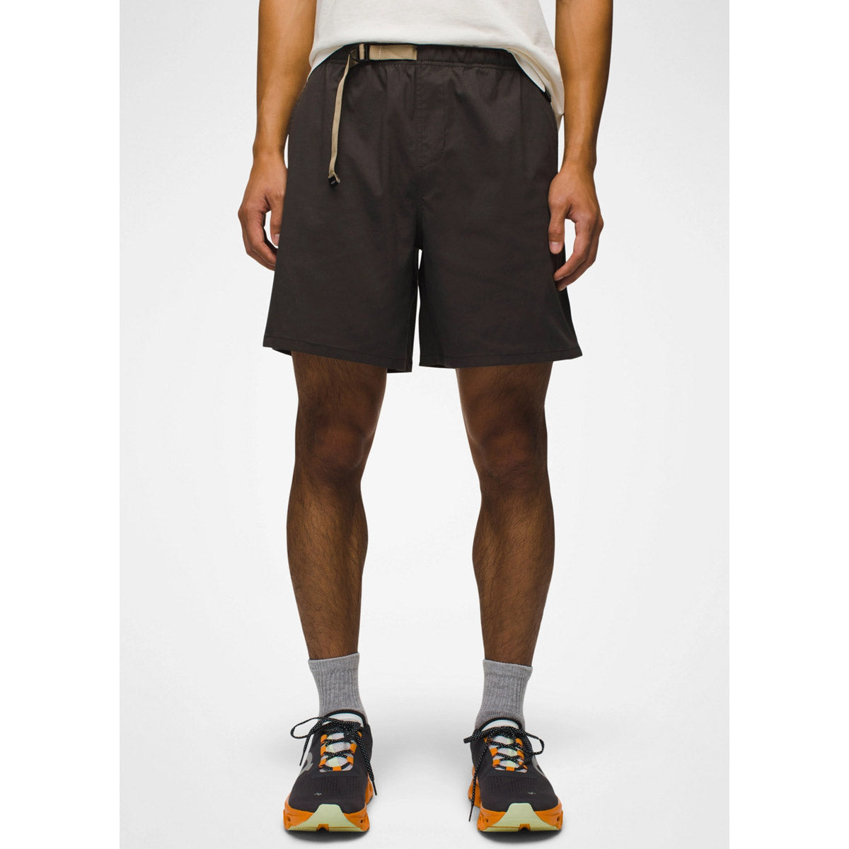 Prana Men's Stretch Zion Pull On Short - 7" Dark Iron