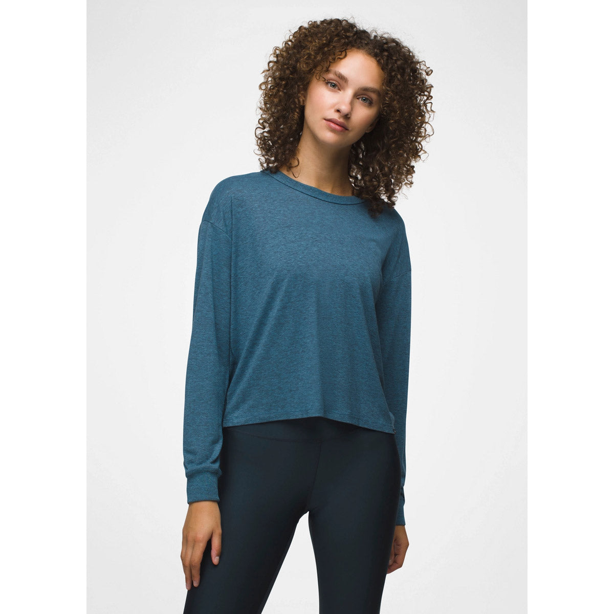 Prana W Cozy Up LS Crew High Tide Heather
