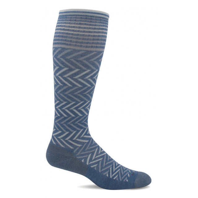 Sockwell Women&#39;s Chevron Graduated Compression Socks 660 Bluestone