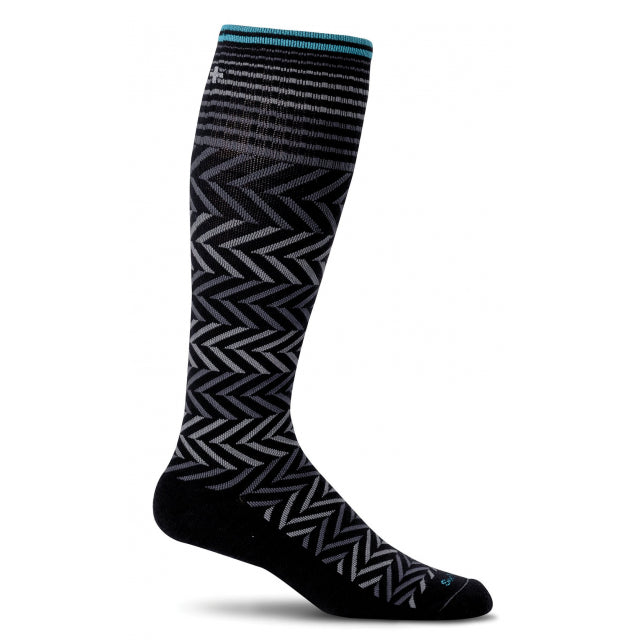 Sockwell Womens Chevron Graduated Compression Socks 900 Black