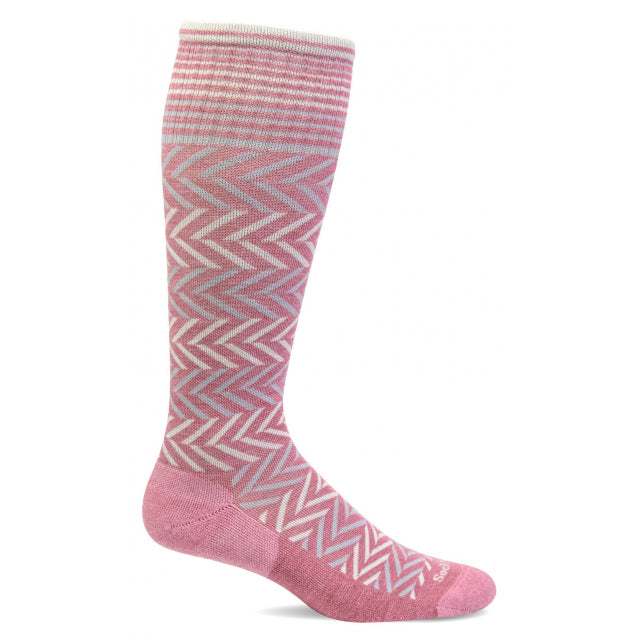 Sockwell Womens Chevron Graduated Compression Socks 505 Lotus