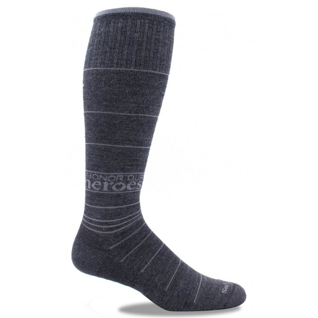 Sockwell Mens Circulator Graduated Compression Socks 850 Charcoal Stripe
