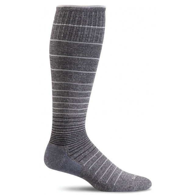 Sockwell Women&#39;s Circulator Graduated Compression Socks Charcoal Stripe: