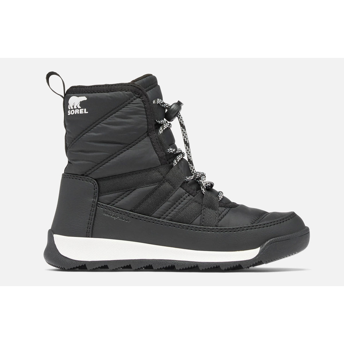 Sorel Youth Whitney II Plus Lace Waterproof Black/Sea Salt