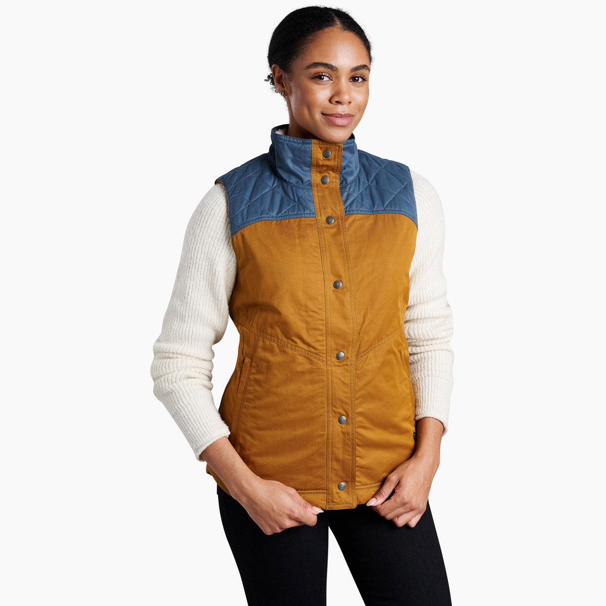 Kuhl Women's Celeste Lined Vest Antique Gold/Dusty Blue
