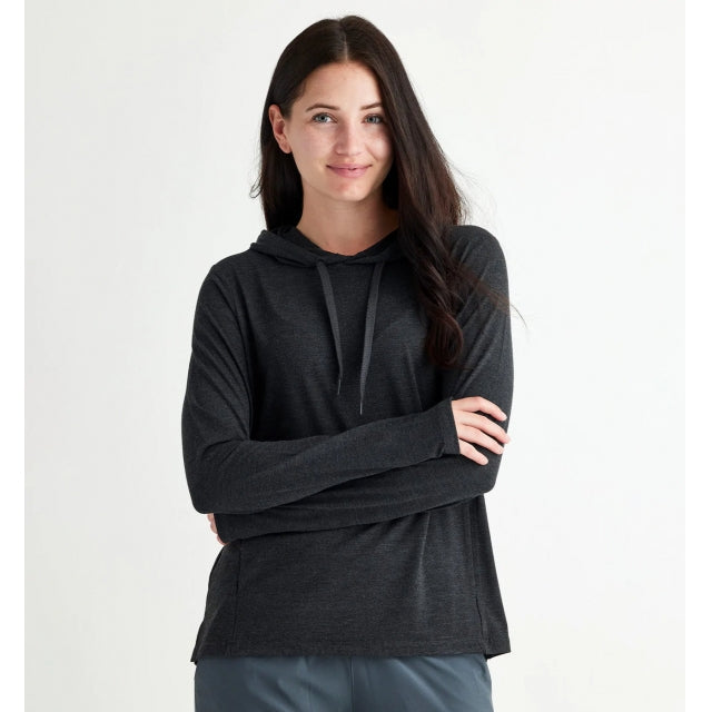 Free Fly Apparel Women's Bamboo Flex Hoodie 305 Heather Black