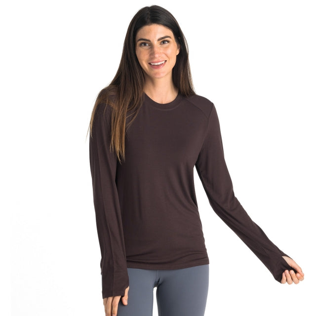 Free Fly Apparel Women's Bamboo Shade Long Sleeve II 632 Red Cedar