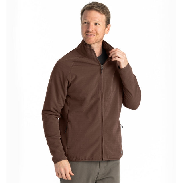 Free Fly Apparel Mens Gridback Fleece Jacket Mustang