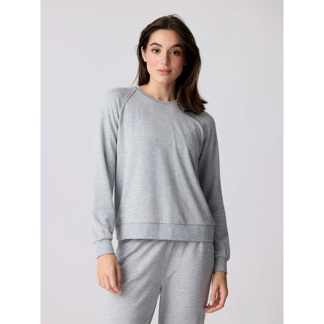 Free Fly Apparel Womens Bamboo Lightweight Fleece Crew 326 Light Heather Grey