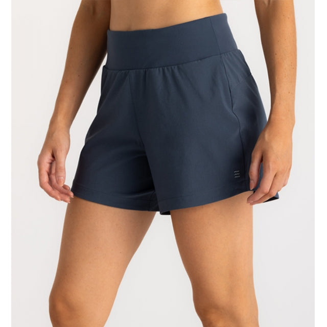 Free Fly Apparel Women&#39;s Bamboo-Lined Active Breeze Short - 5&quot; 405 Blue Dusk II