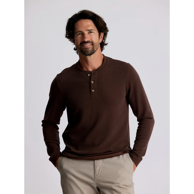 Free Fly Apparel M Waffle LS Henley 644 Chestnut