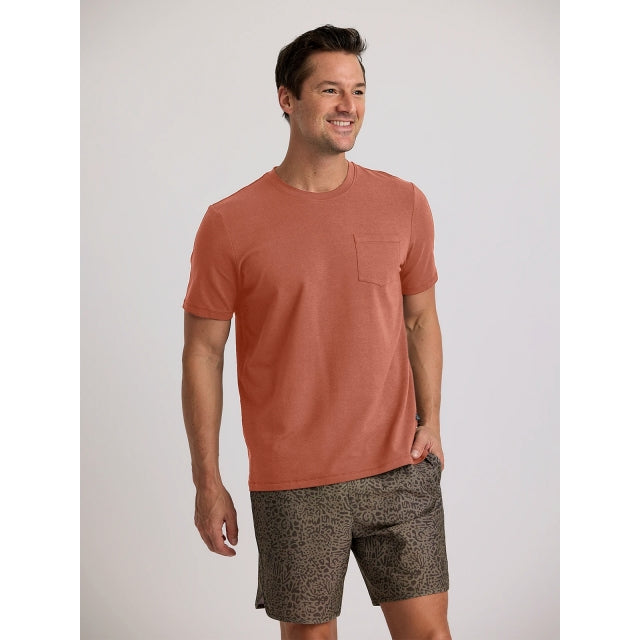 Free Fly Apparel Mens Bamboo Current Pocket Tee Redwood