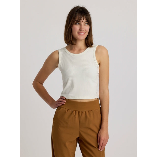 Free Fly Apparel Womens Ribbed Bamboo Tank 005 Sea Salt