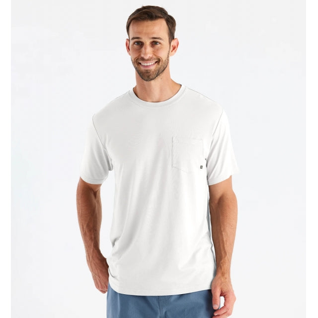 Free Fly Apparel Men&#39;s Bamboo Flex Pocket Tee 022 Bright White