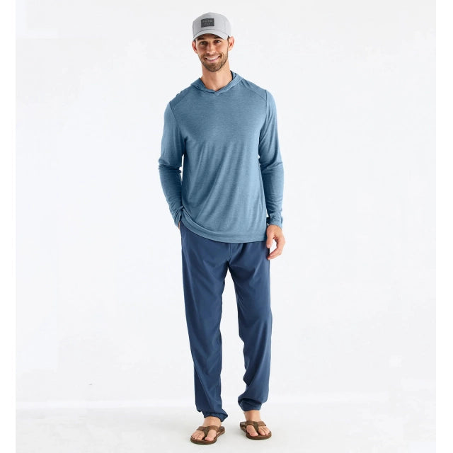 Free Fly Apparel Men's Bamboo Shade Hoodie 448 Heather Slate Blue