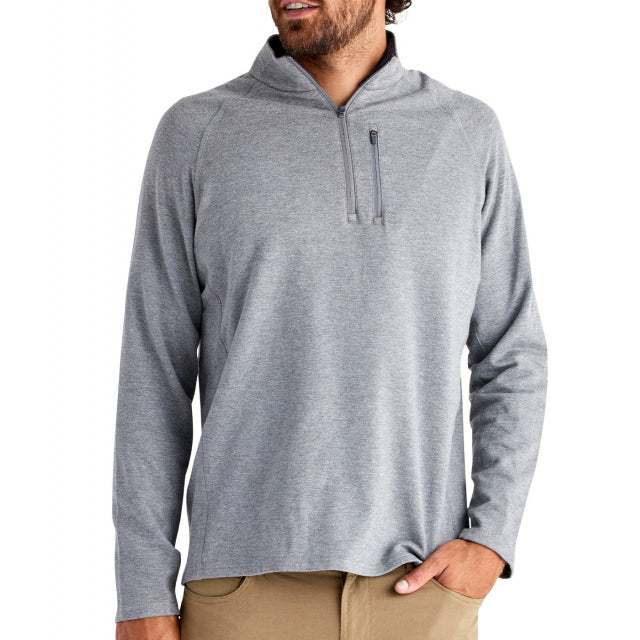 Free Fly Apparel Men&#39;s Bamboo Heritage Fleece Quarter Zip 304 Heather Graphite