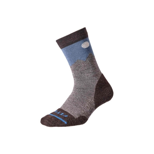 Fits Light Hiker Solid Crew Socks 211 Teton - Chestnut / tormy Weather / S
