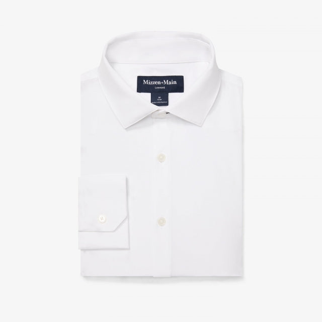 Mizzen+Main Mens Leeward Dress Shirt 0900 White Solid