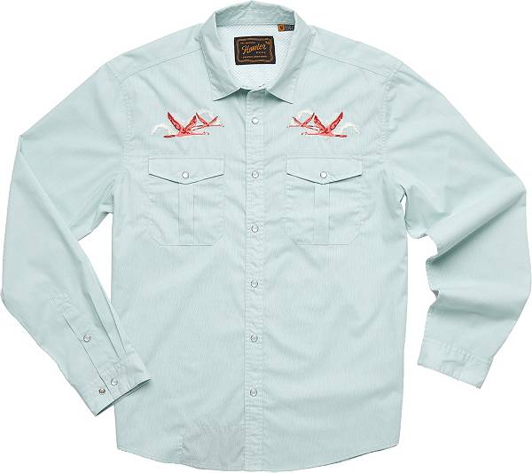 Howler Brothers Men's Gaucho Snapshirt FLA Flamingo Flight