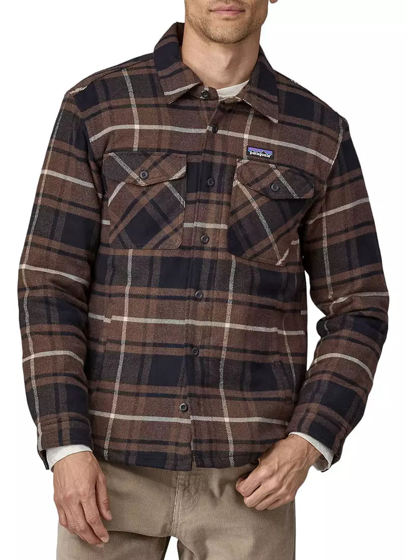 Patagonia Mens Lightweight Insulated Fjord Flannel Shirt Outdoor: Molasses Brown