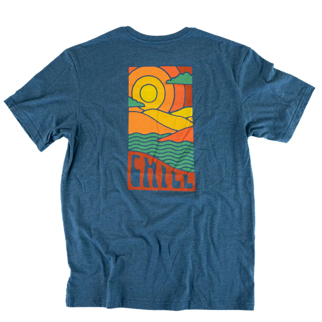 Fayettechill Men's Eventide Short Sleeve Heather Blue Storm