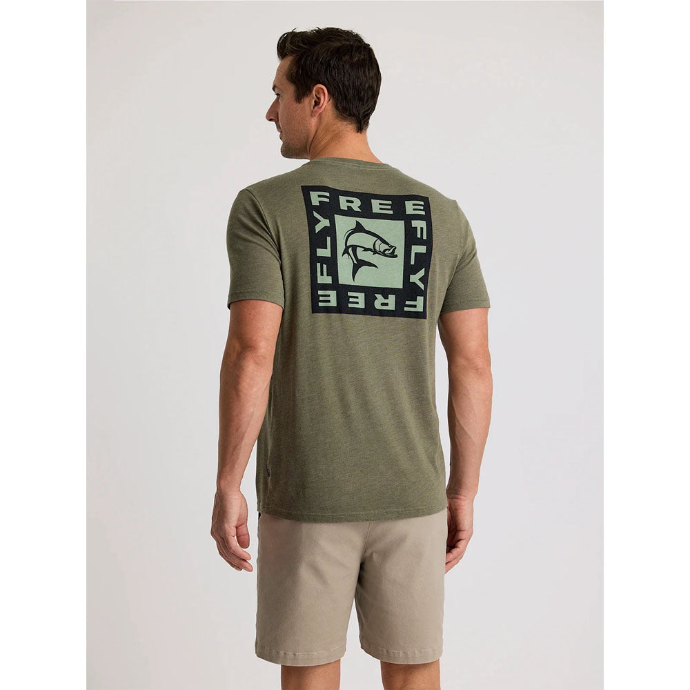 Free Fly Apparel Mens Sabalo Tee Heather Fatigue