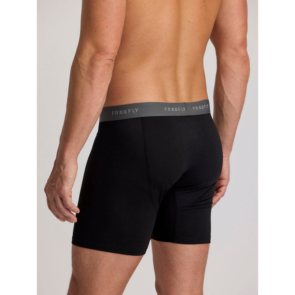 Free Fly Apparel Mens Bamboo Motion Boxer Brief Black