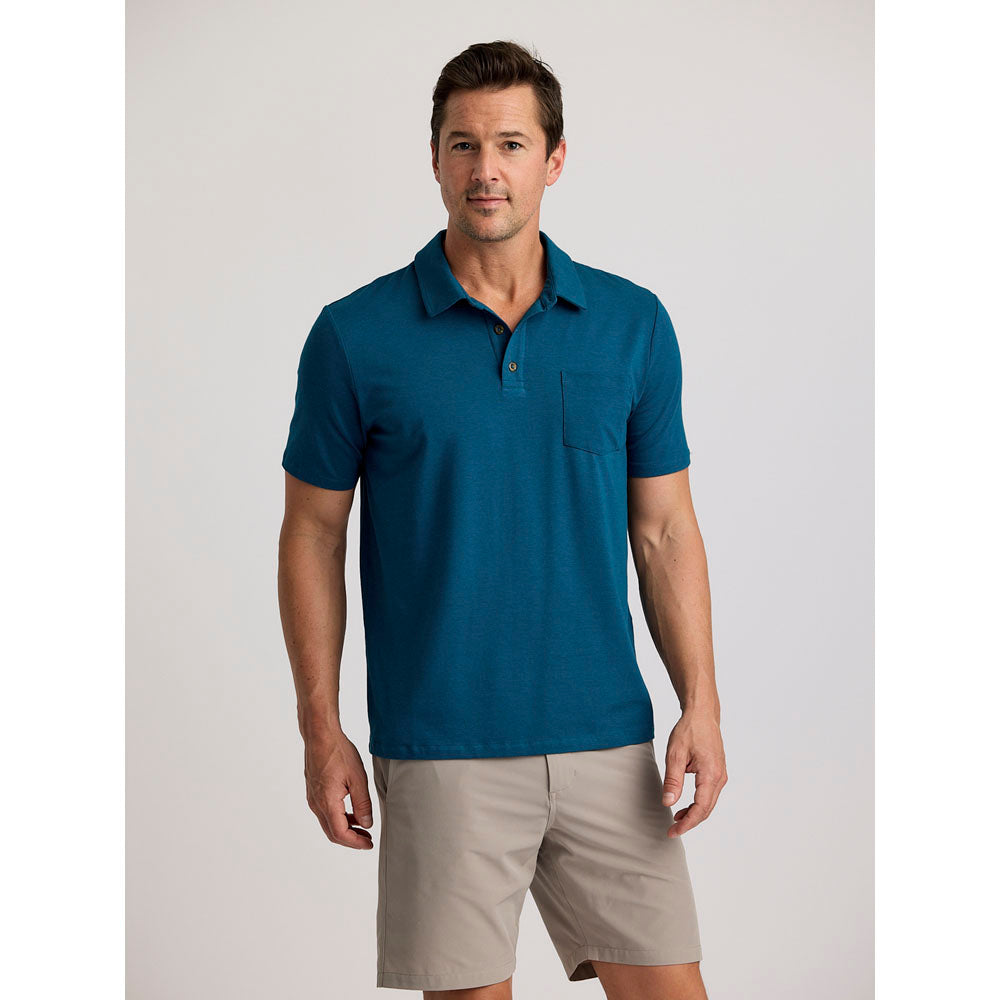 Free Fly Apparel Mens Bamboo Current Polo Legion Blue