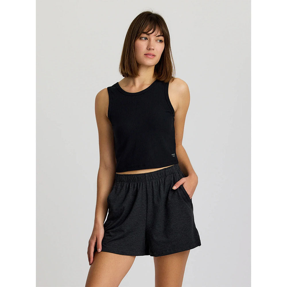 Free Fly Apparel Womens Ribbed Bamboo Tank Black