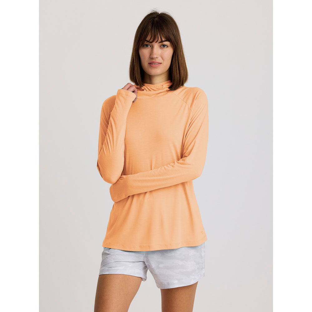 Free Fly Apparel Womens Bamboo Lightweight Hoodie II Tropic Orange