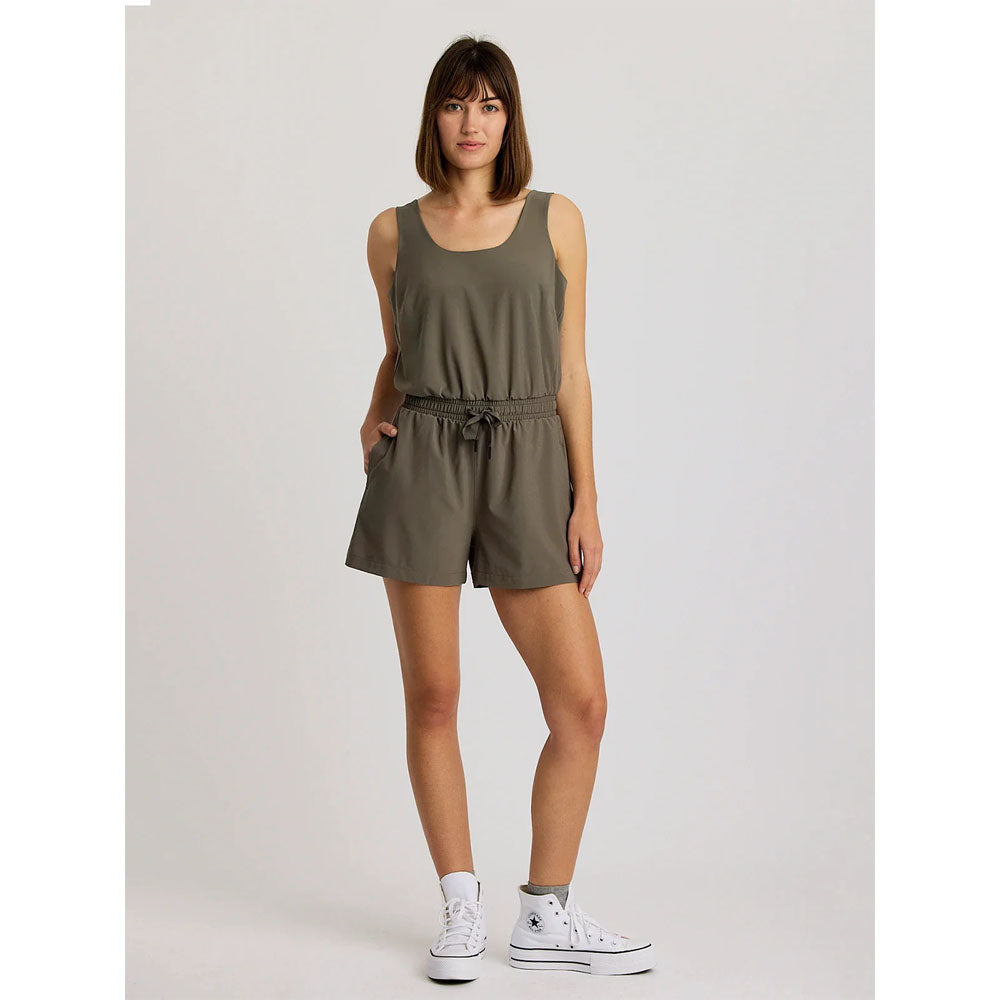 Free Fly Apparel Womens Breeze Romper mokey Olive / S