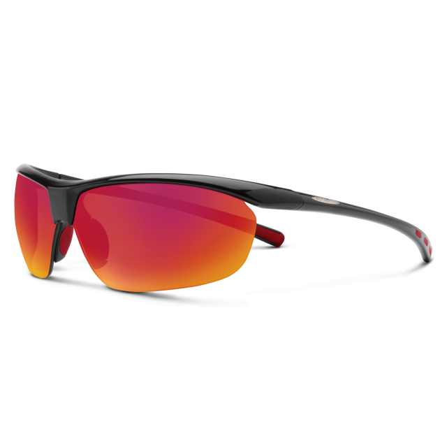 Suncloud Zephyr Sunglasses (Medium Fit) Black/Polar Red Mir