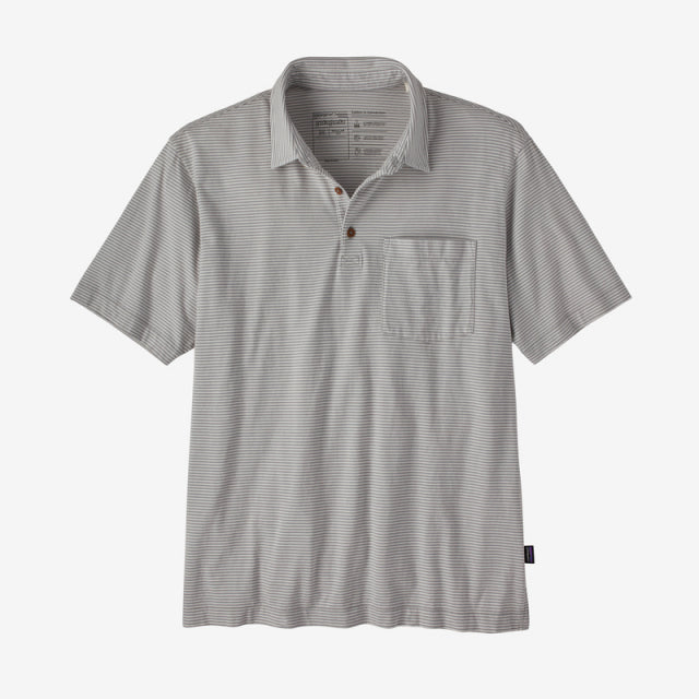 Patagonia Men&#39;s Cotton in Conversion Lightweight Pulloverlo Shirt FMSA Fathom Stripe: Salt Grey