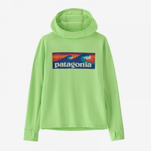 Patagonia Kids' Capilene Silkweight Hoody BLSA Boardshort Logo: Salamander Green