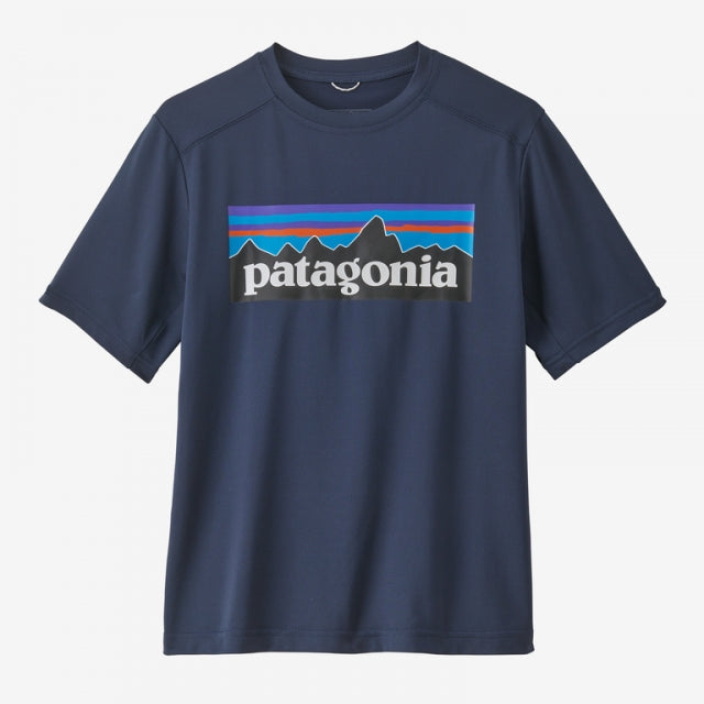 Patagonia Kids&#39; Capilene Silkweight T-Shirt PONN P-6 Logo: New Navy