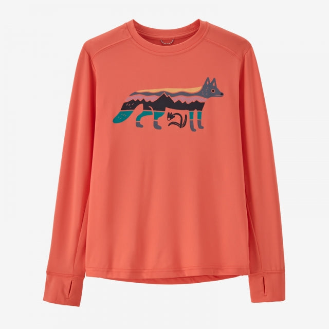 Patagonia Kids' Long-Sleeved Capilene Silkweight UPF T-Shirt FXCO Foxy Fitz: Coho Coral